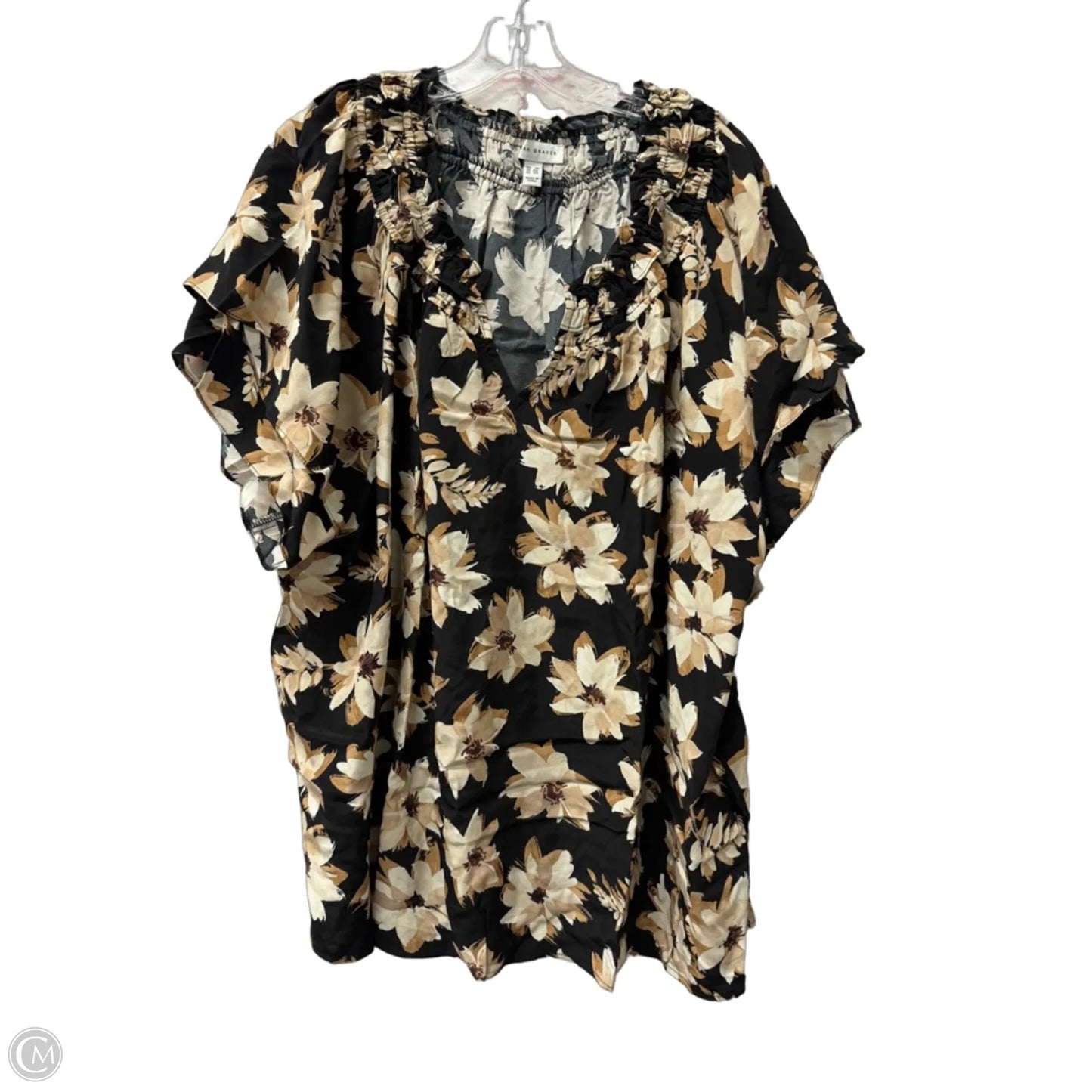 Top Short Sleeve By Susan Graver In Black, Size: 3x