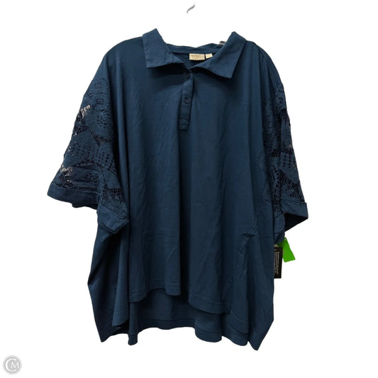 Top Short Sleeve By Logo In Teal, Size: 3x