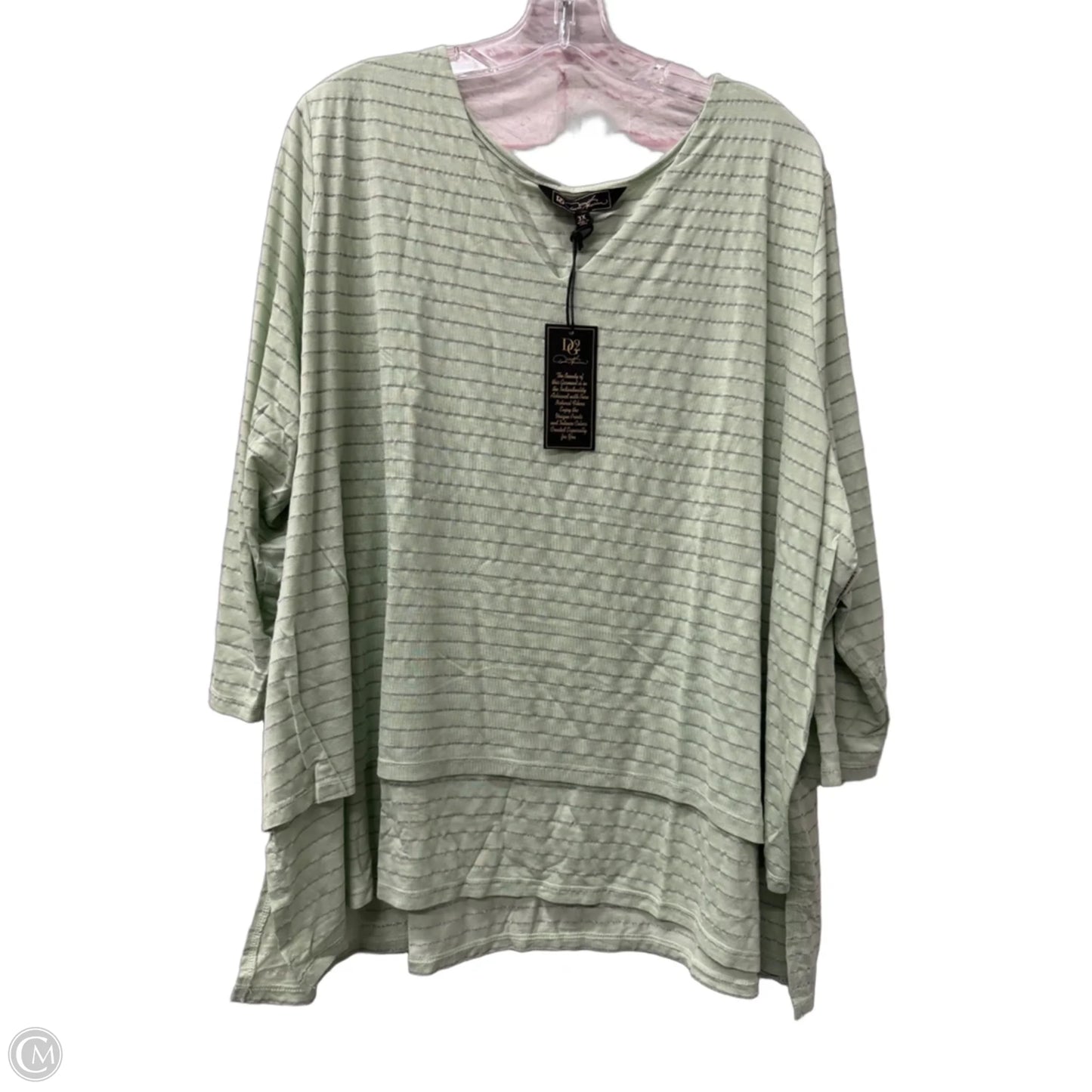 Top Long Sleeve By Dg2 In Green, Size: 3x
