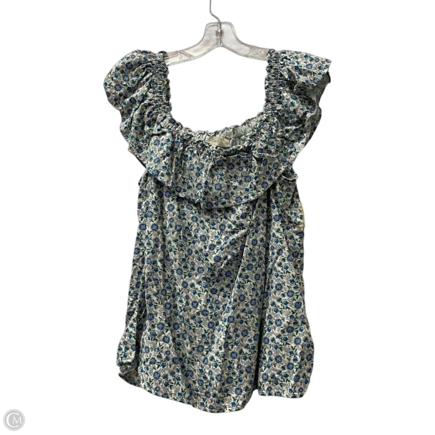 Top Sleeveless By Loft In Blue, Size: L