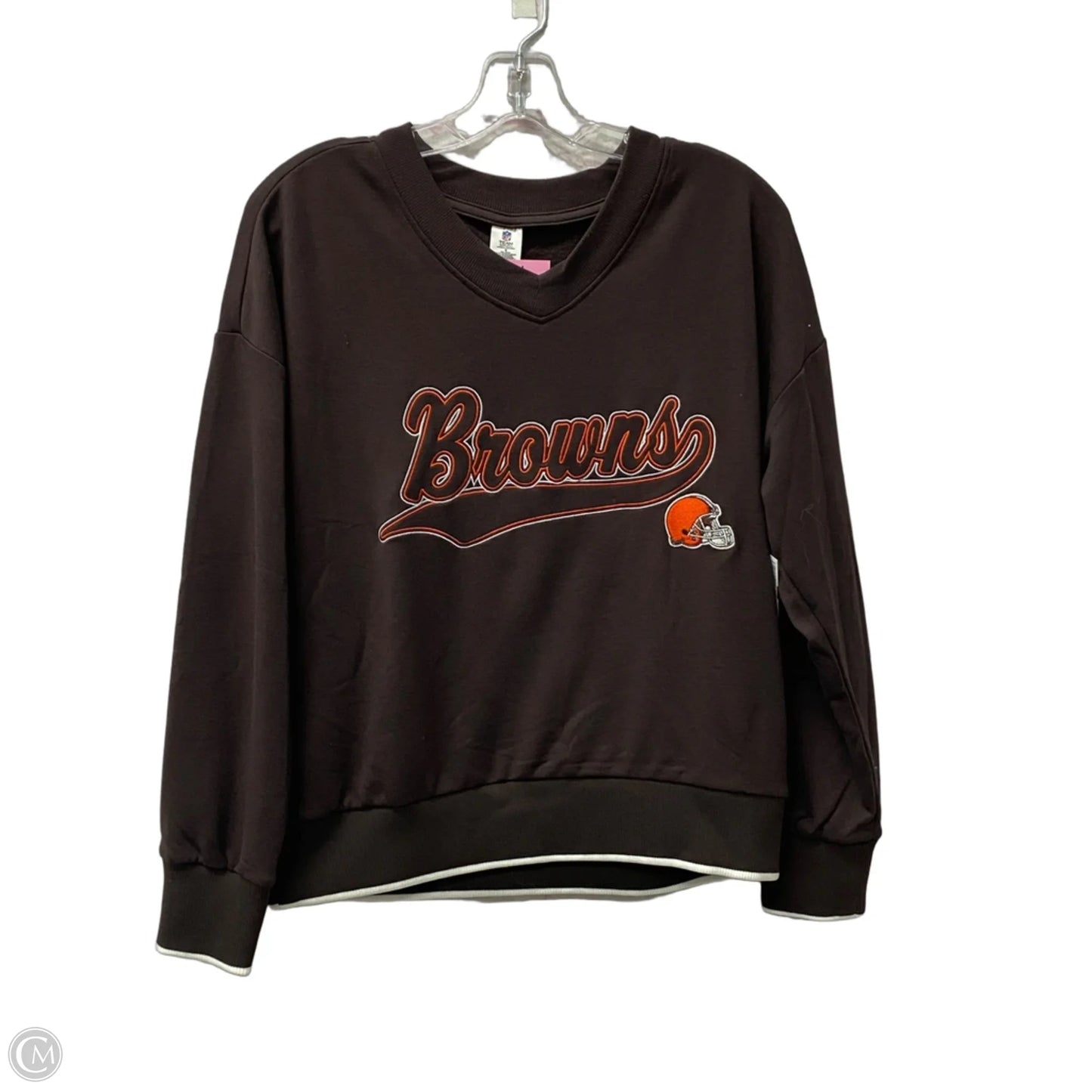 Athletic Sweatshirt Crewneck By Nfl In Brown, Size: S
