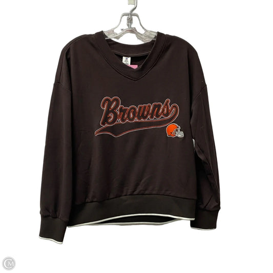 Athletic Sweatshirt Crewneck By Nfl In Brown, Size: S