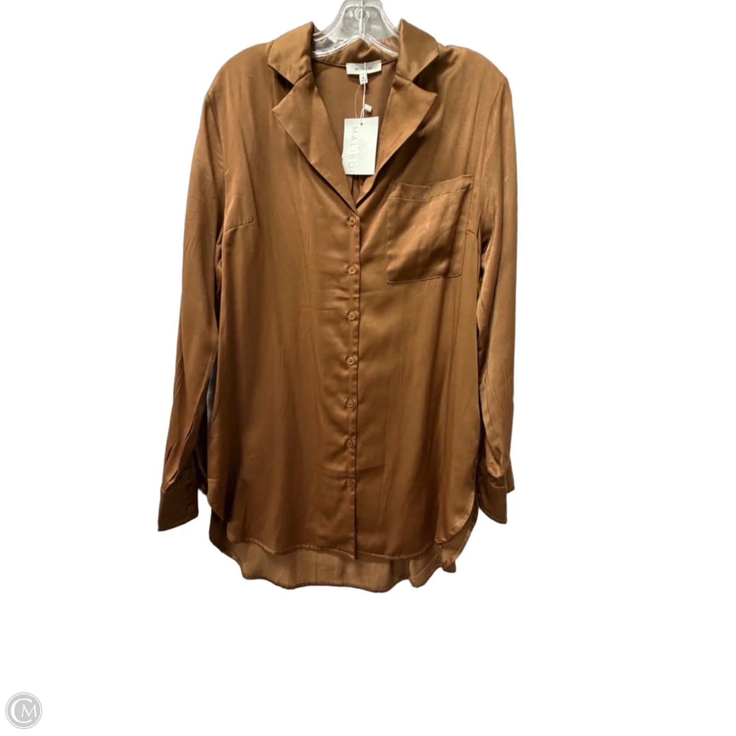 Tunic Long Sleeve By Cme In Brown, Size: S