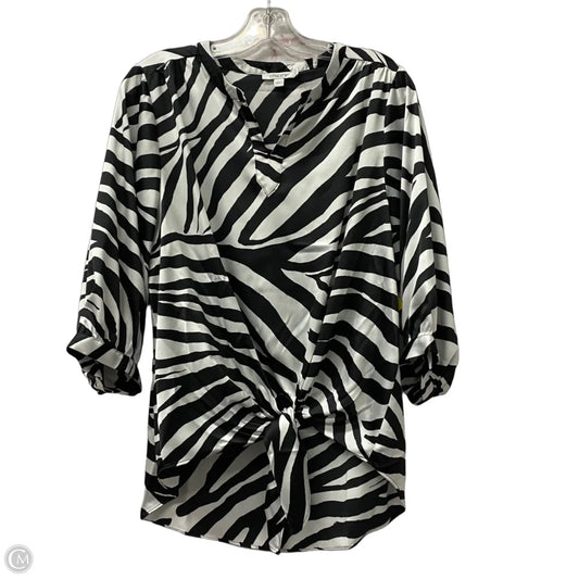 Top Long Sleeve By Chicos In Zebra Print, Size: S