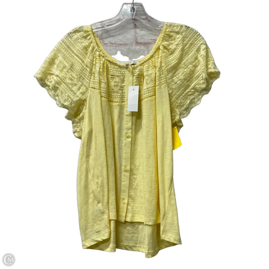 Top Short Sleeve By Loft In Yellow, Size: L