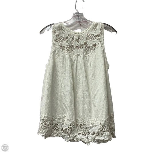 Top Sleeveless By Anthropologie In White, Size: S