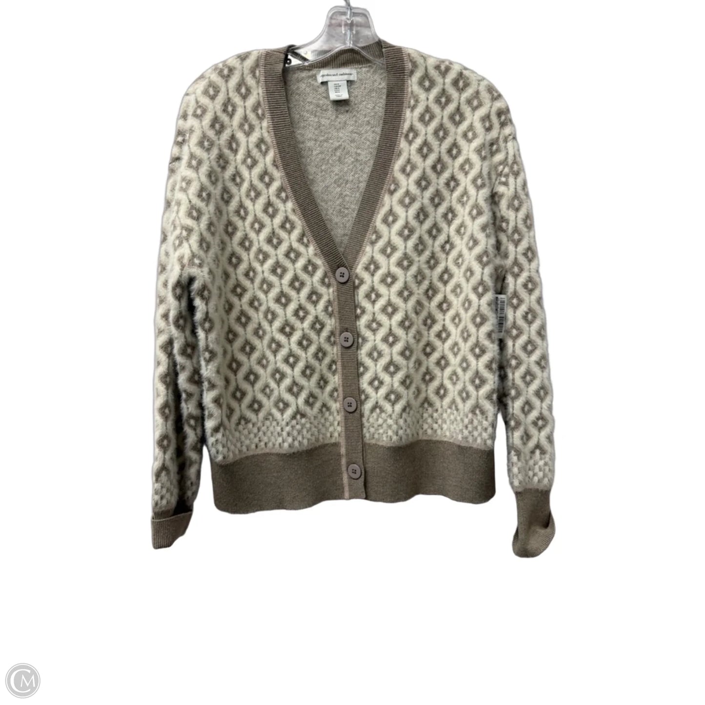 Sweater Cardigan By Cupcakes And Cashmere In Tan, Size: S