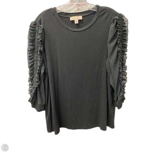 Top Long Sleeve By Philosophy In Black, Size: 1x