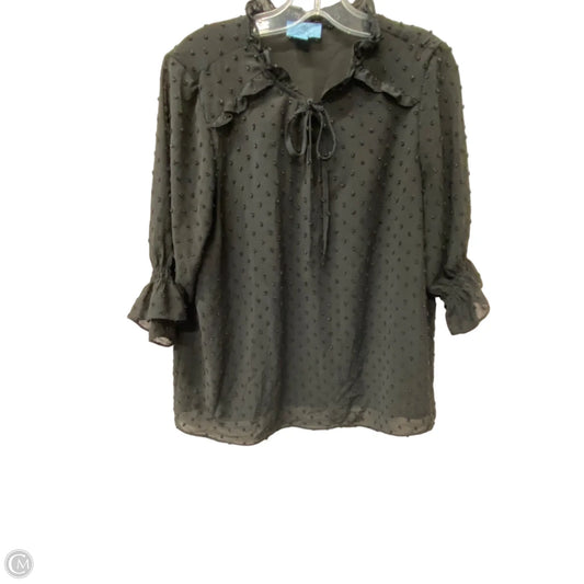 Top Short Sleeve By Cece In Black, Size: L