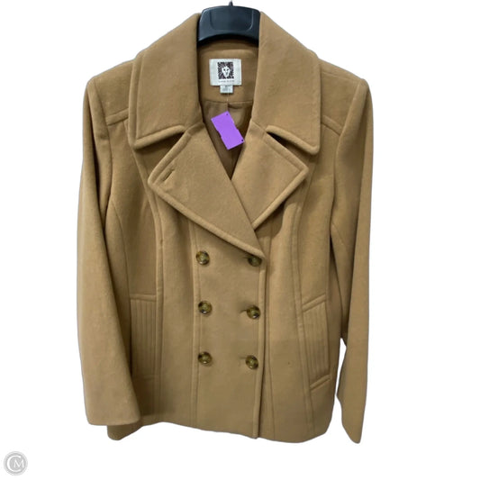 Coat Peacoat By Anne Klein In Tan, Size: Xl
