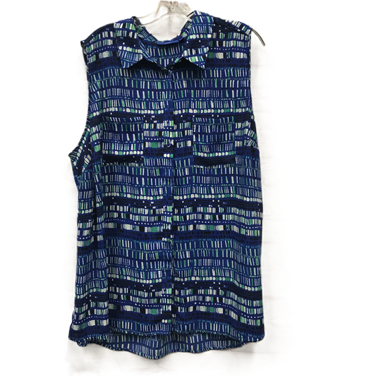 Blue Top Sleeveless By Apt 9, Size: 2x