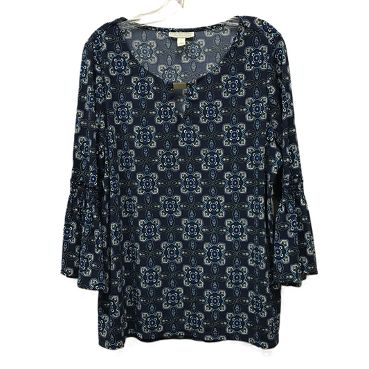 Blue Top Long Sleeve By Dana Buchman, Size: Xl