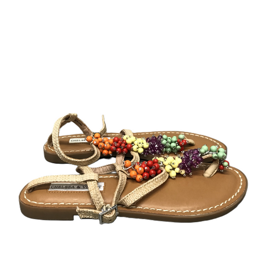 Multi-colored Sandals Flats By Chelsea And Violet, Size: 6