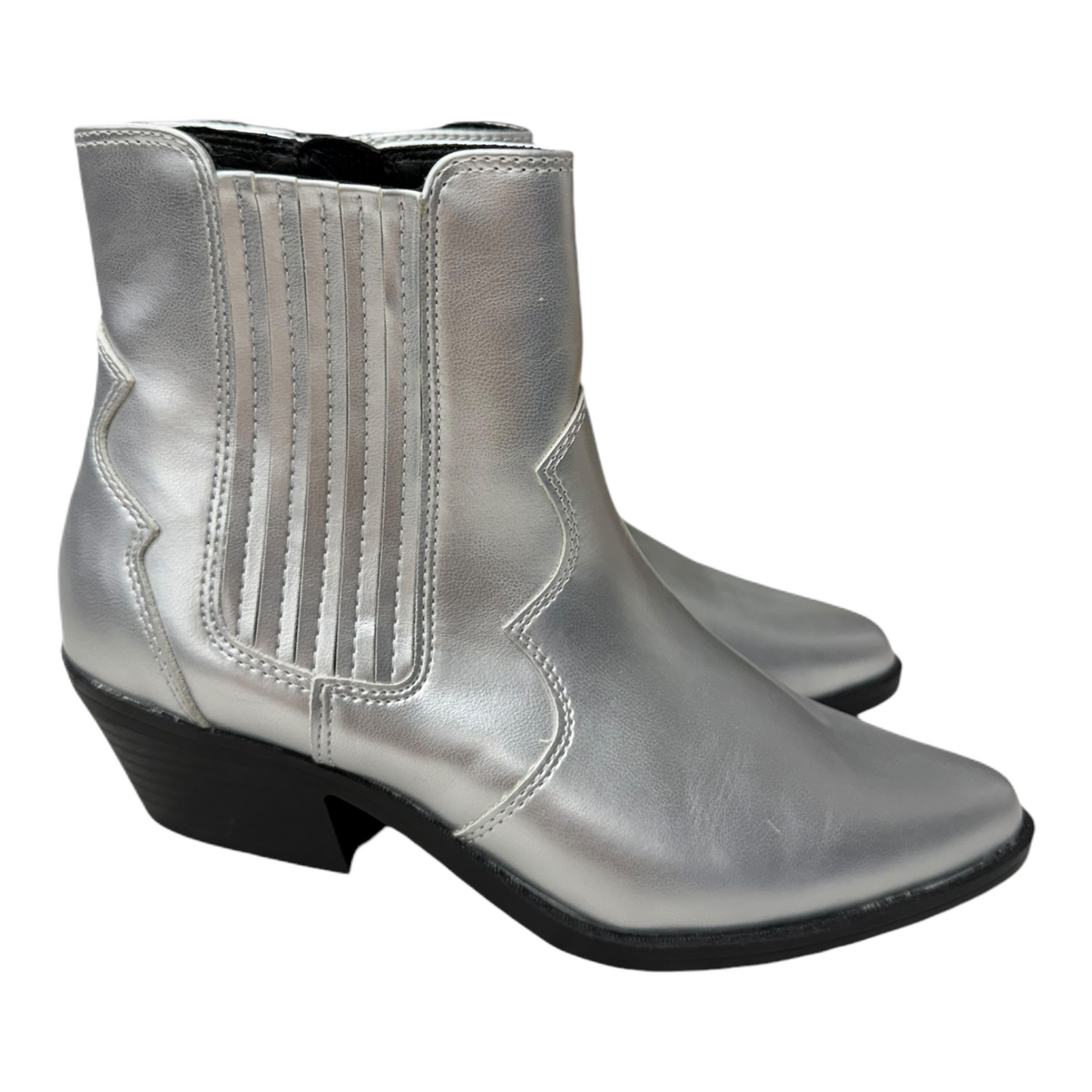 Boots Ankle Heels By No Boundaries In Silver, Size: 9