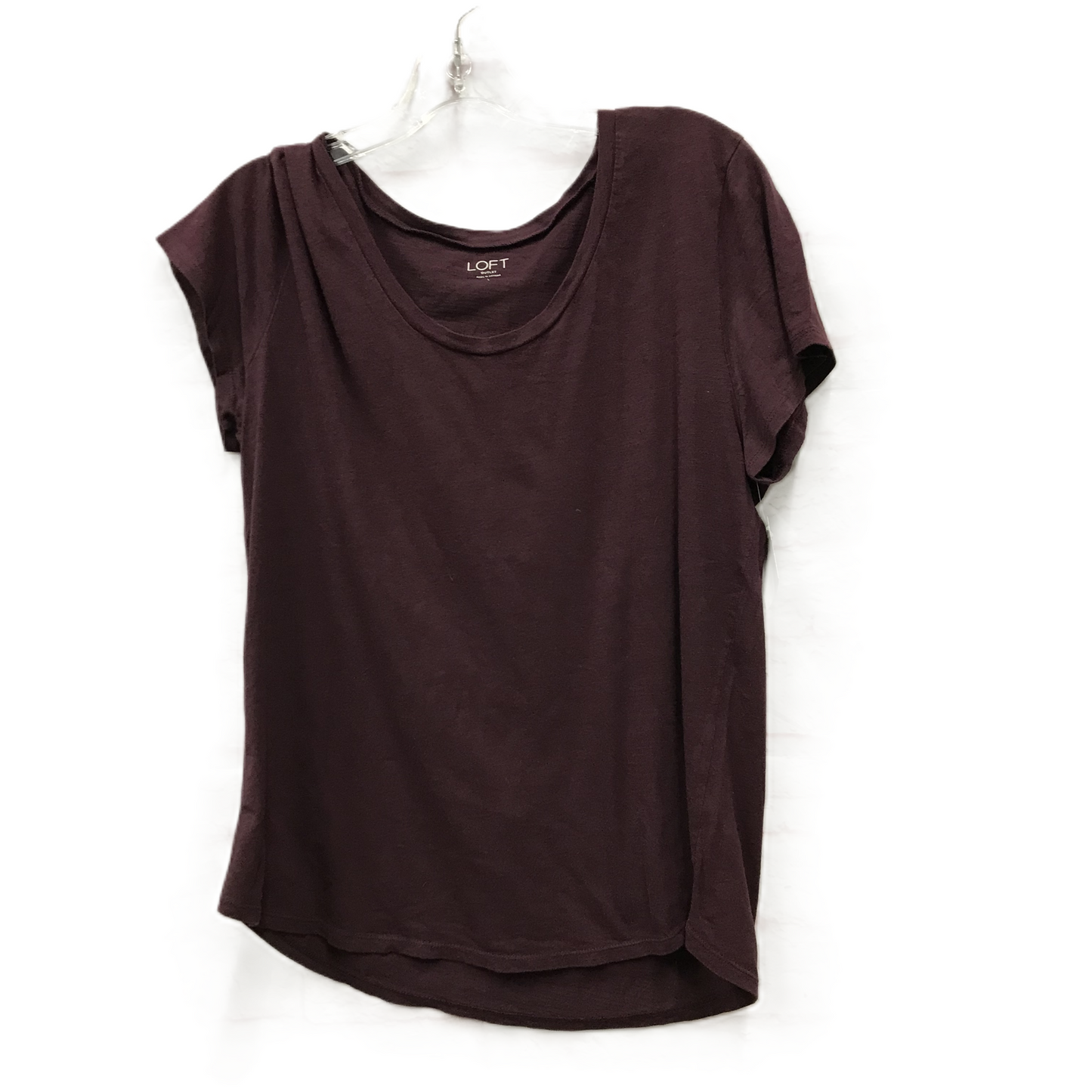 Purple Top Short Sleeve By Loft, Size: L