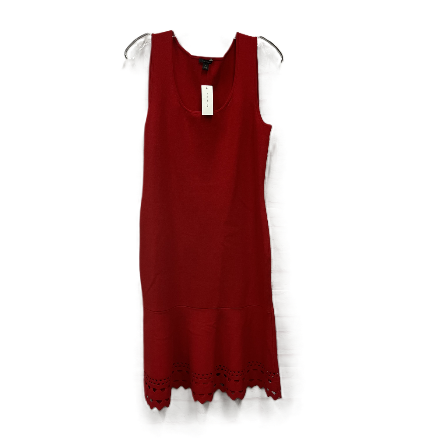 Dress Casual Midi By Ann Taylor In Red, Size: M