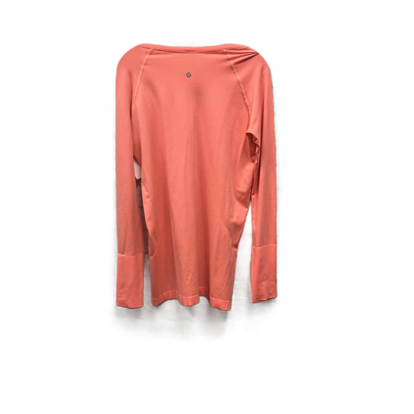 Athletic Top Long Sleeve Crewneck By Lululemon In Orange, Size: L