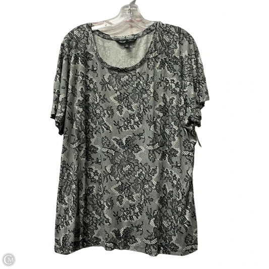 Top Short Sleeve By Simply Vera In Grey, Size: 2x