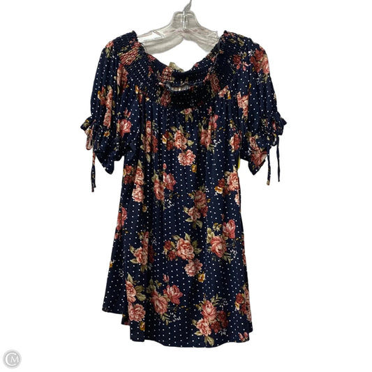 Top Short Sleeve By Misia In Blue, Size: 1x
