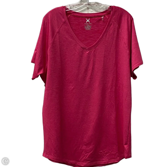 Athletic Top Short Sleeve By Cme In Pink, Size: 2x