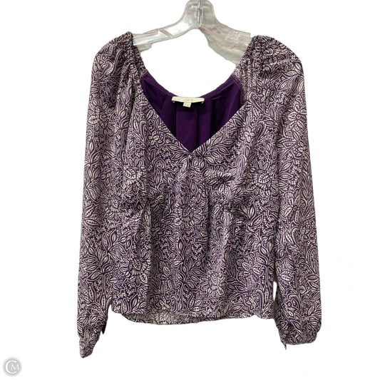 Top Long Sleeve By Loft In Purple, Size: M