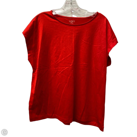 Top Short Sleeve By Loft In Red, Size: L