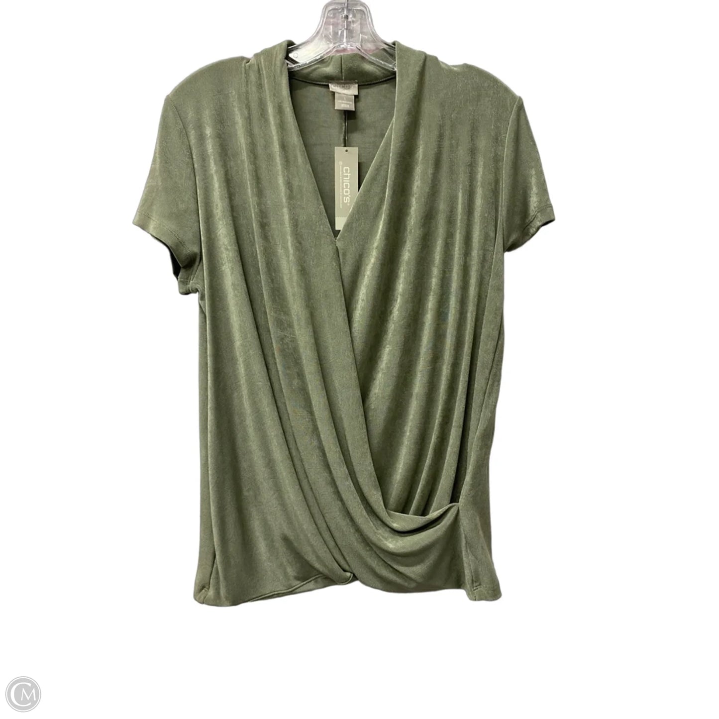 Top Short Sleeve By Chicos In Green, Size: M