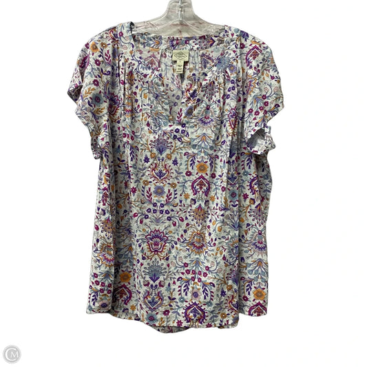 Top Short Sleeve By St Johns Bay In Purple, Size: Xl