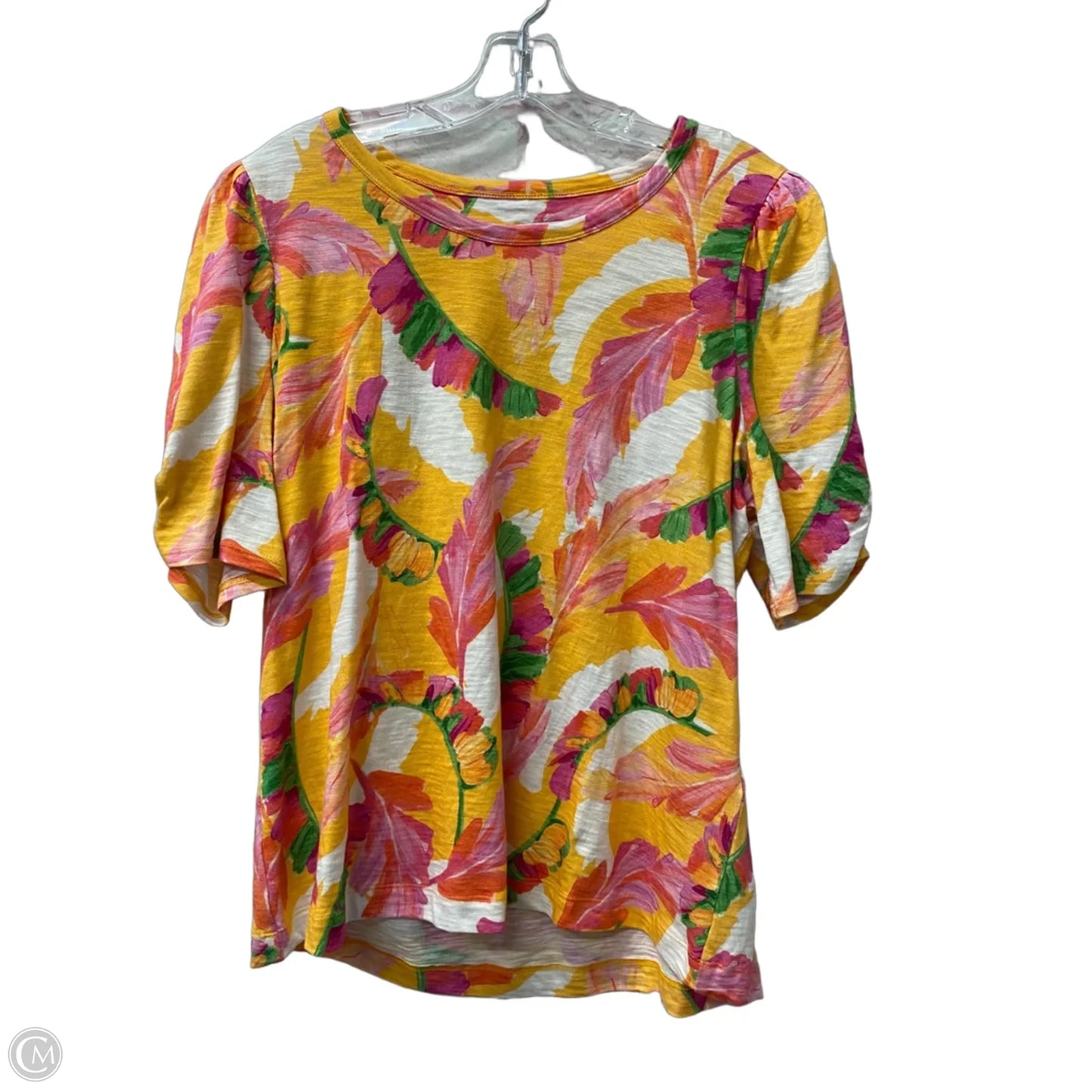 Top Short Sleeve By Chicos In Orange, Size: L