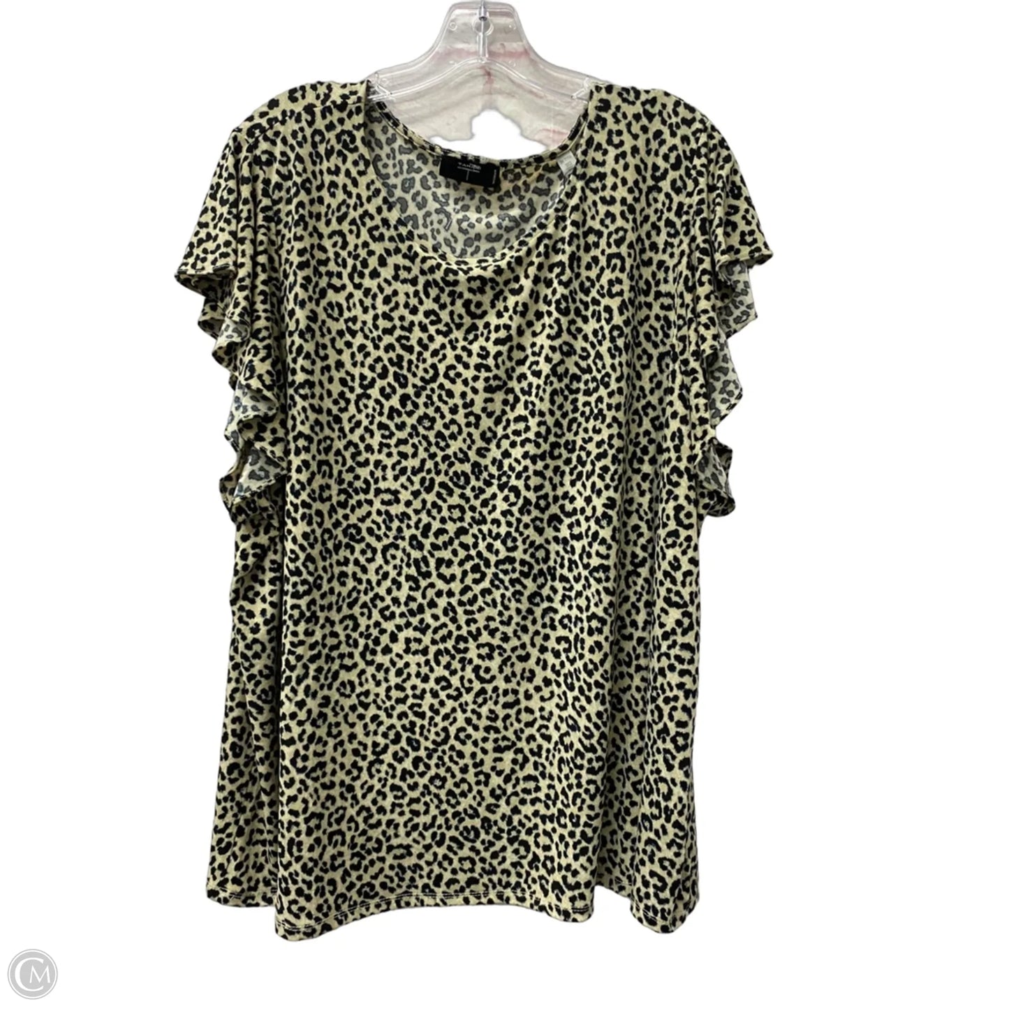 Top Short Sleeve By Tahari In Animal Print, Size: 3x