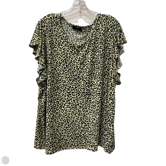 Top Short Sleeve By Tahari In Animal Print, Size: 3x