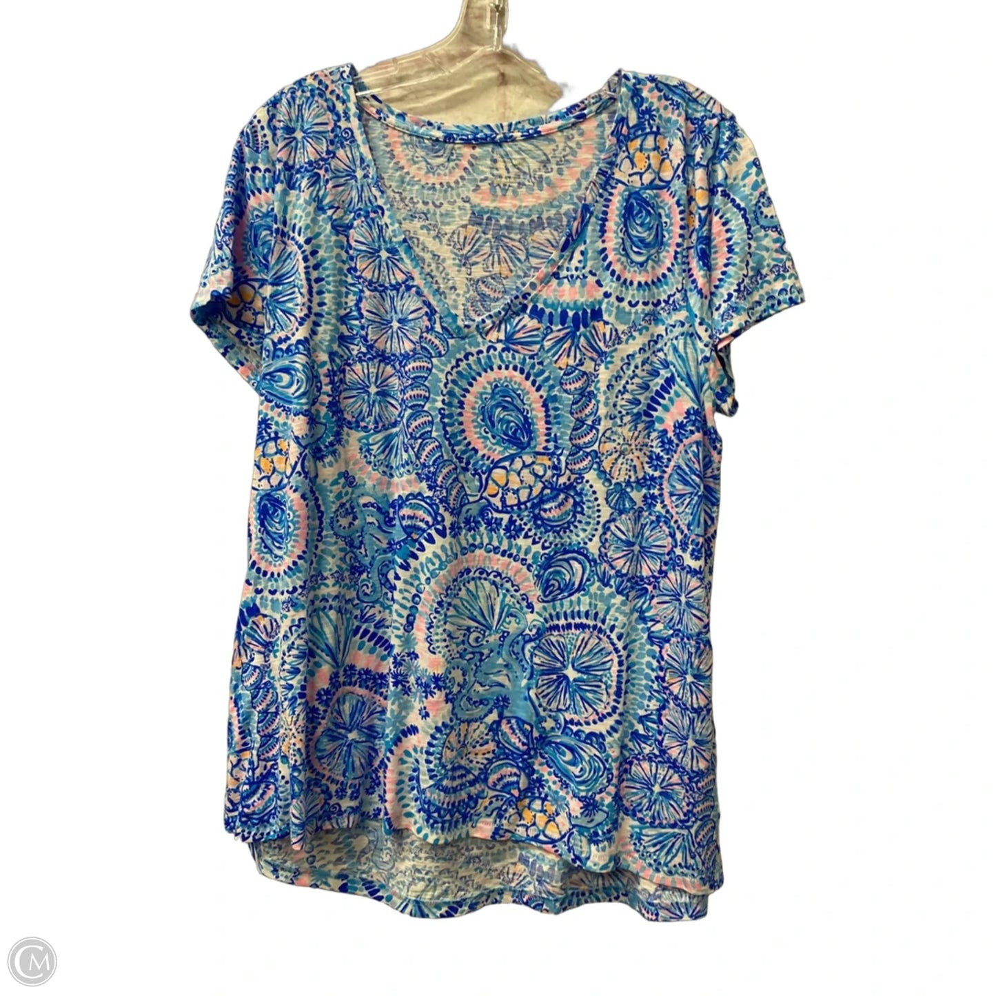 Top Short Sleeve By Lilly Pulitzer In Blue, Size: Xl