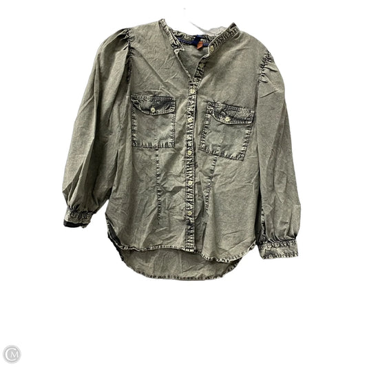 Top Long Sleeve By Pilcro In Grey, Size: S