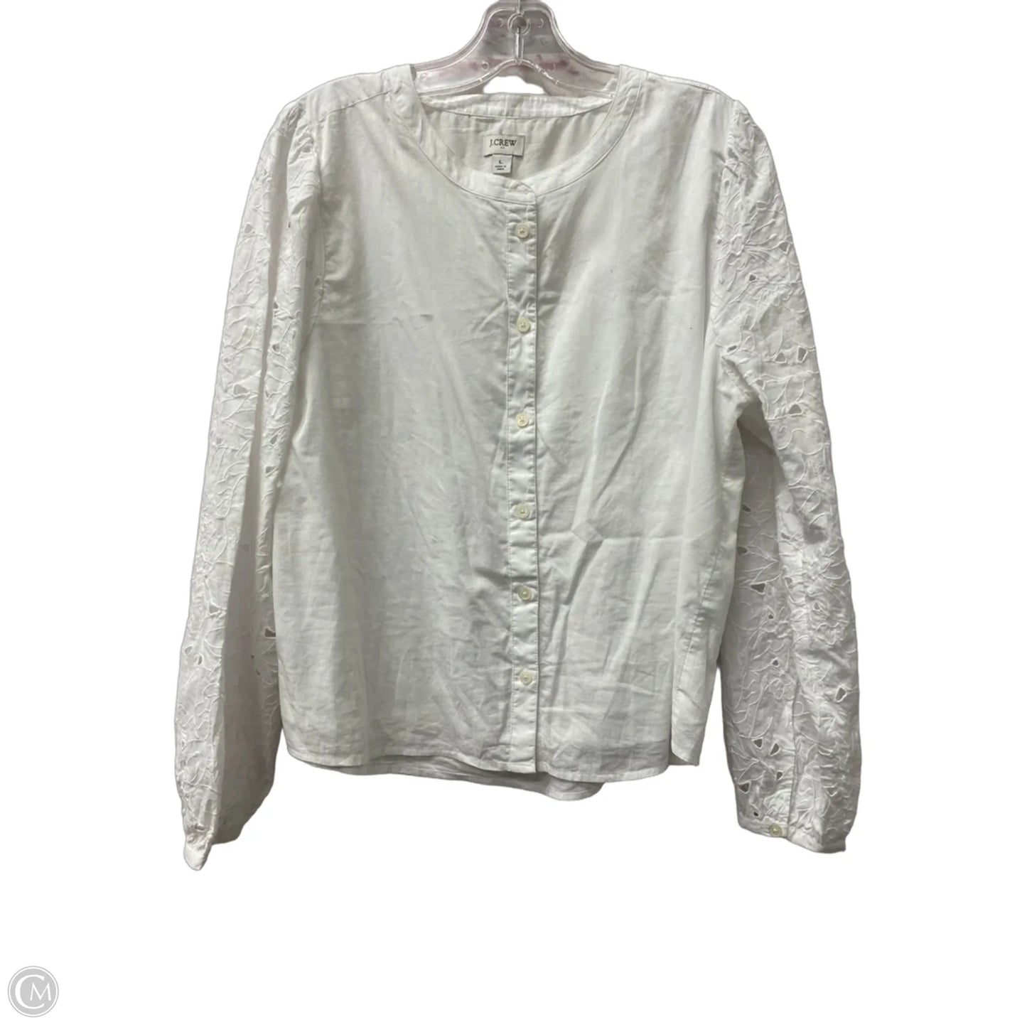 Top Long Sleeve By J. Crew In White, Size: L