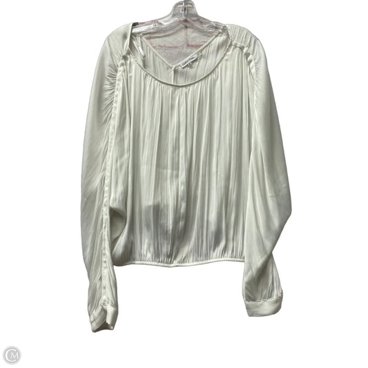 Top Long Sleeve By Calvin Klein In White, Size: Xl