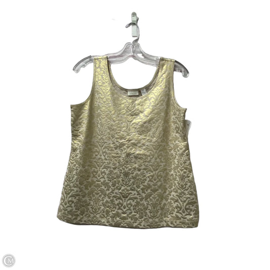 Top Sleeveless By Chicos In Gold, Size: S
