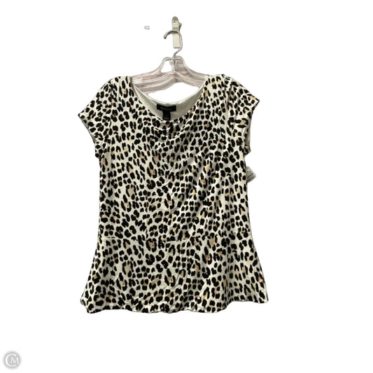 Top Short Sleeve By White House Black Market In Animal Print, Size: M
