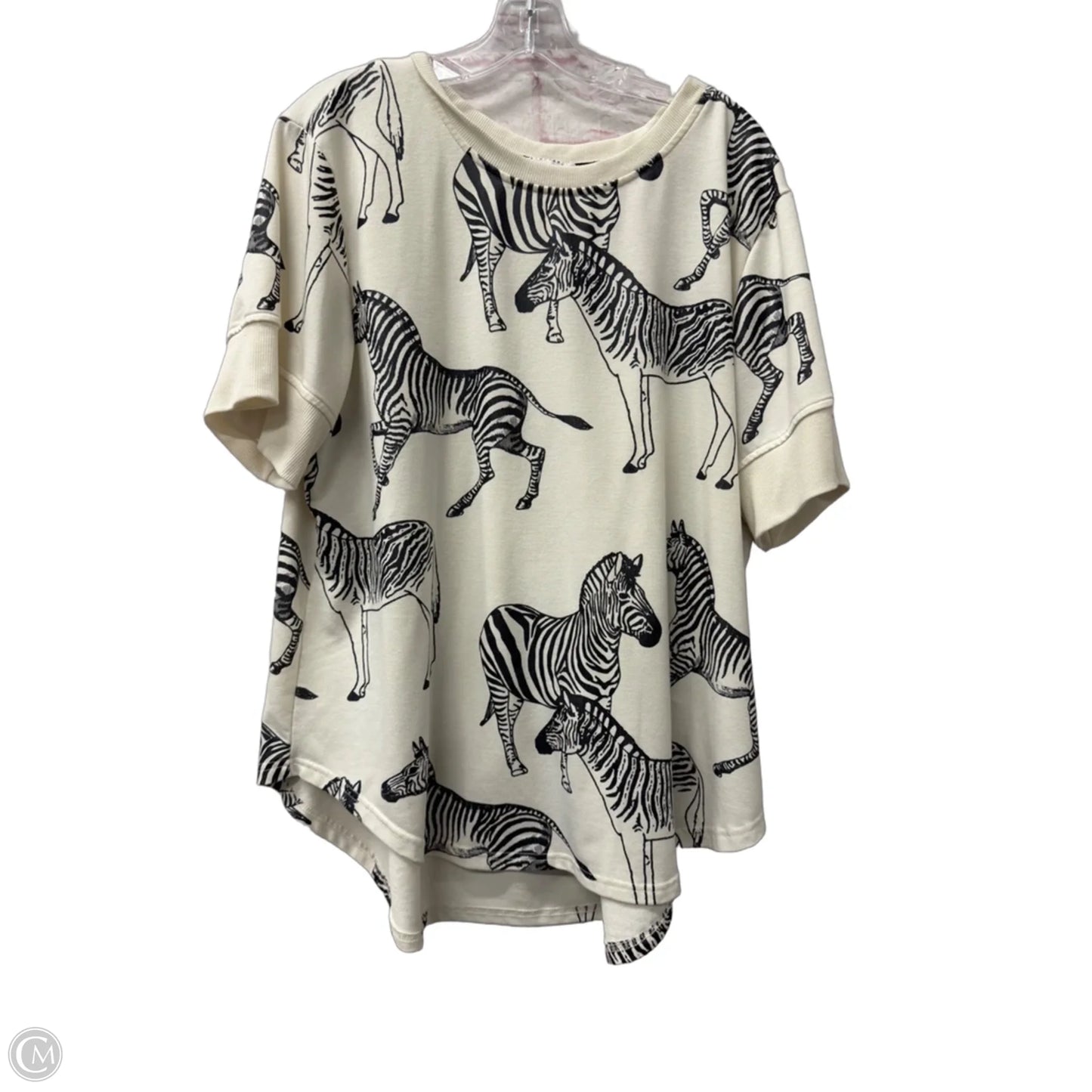 Top Short Sleeve By Jane And Delancey In White, Size: 1x