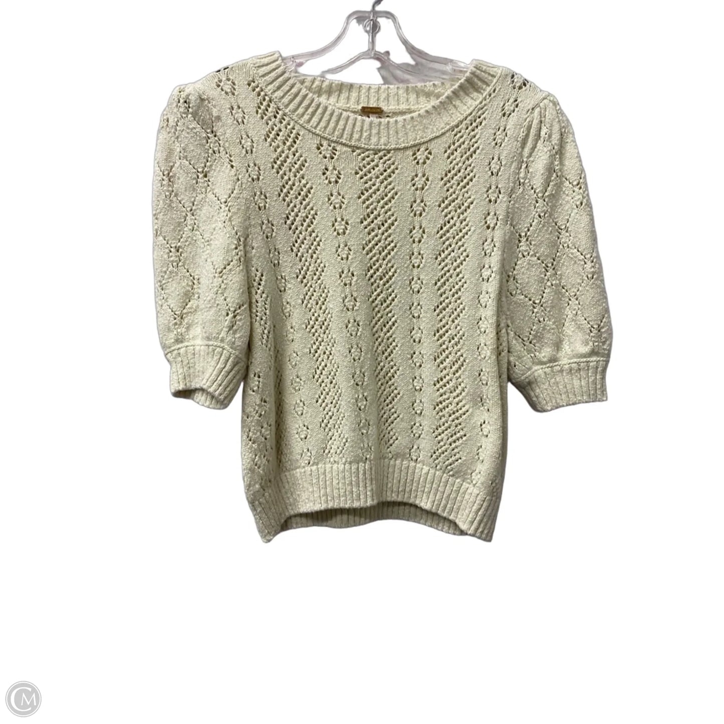 Sweater Short Sleeve By Free People In Cream, Size: Sp