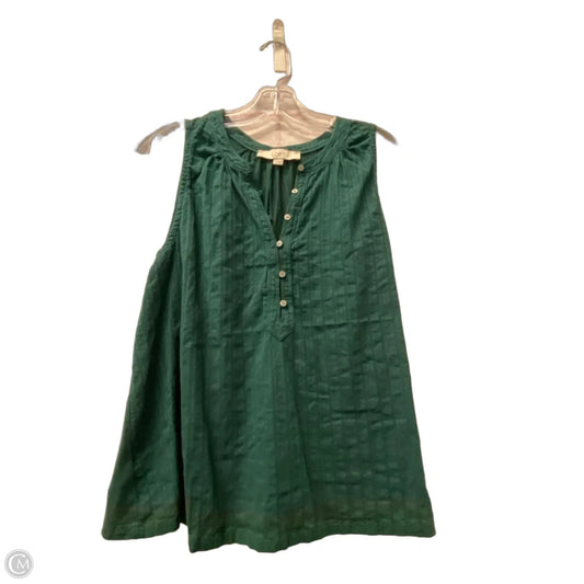 Top Sleeveless By Loft In Green, Size: L