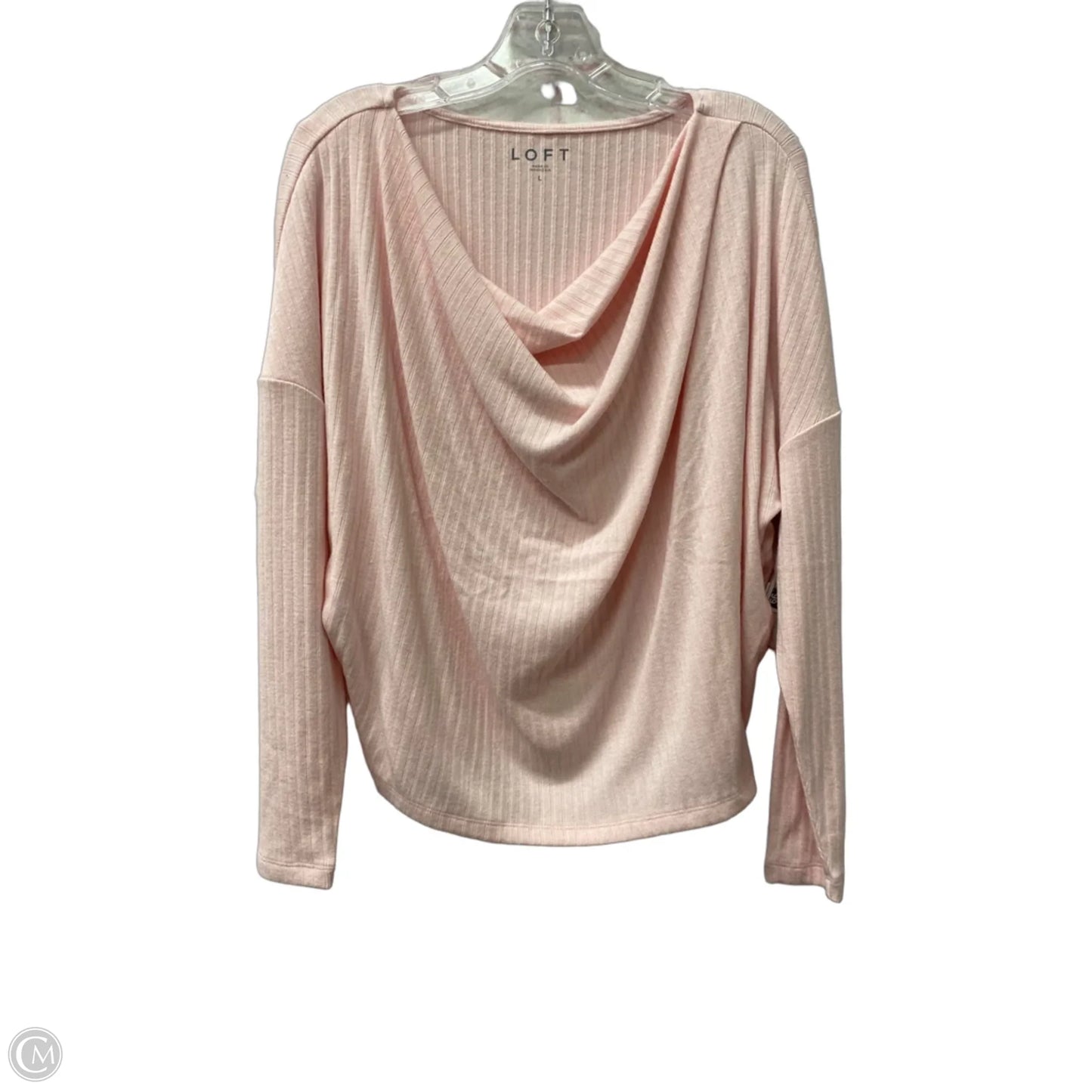 Top Long Sleeve By Loft In Pink, Size: L
