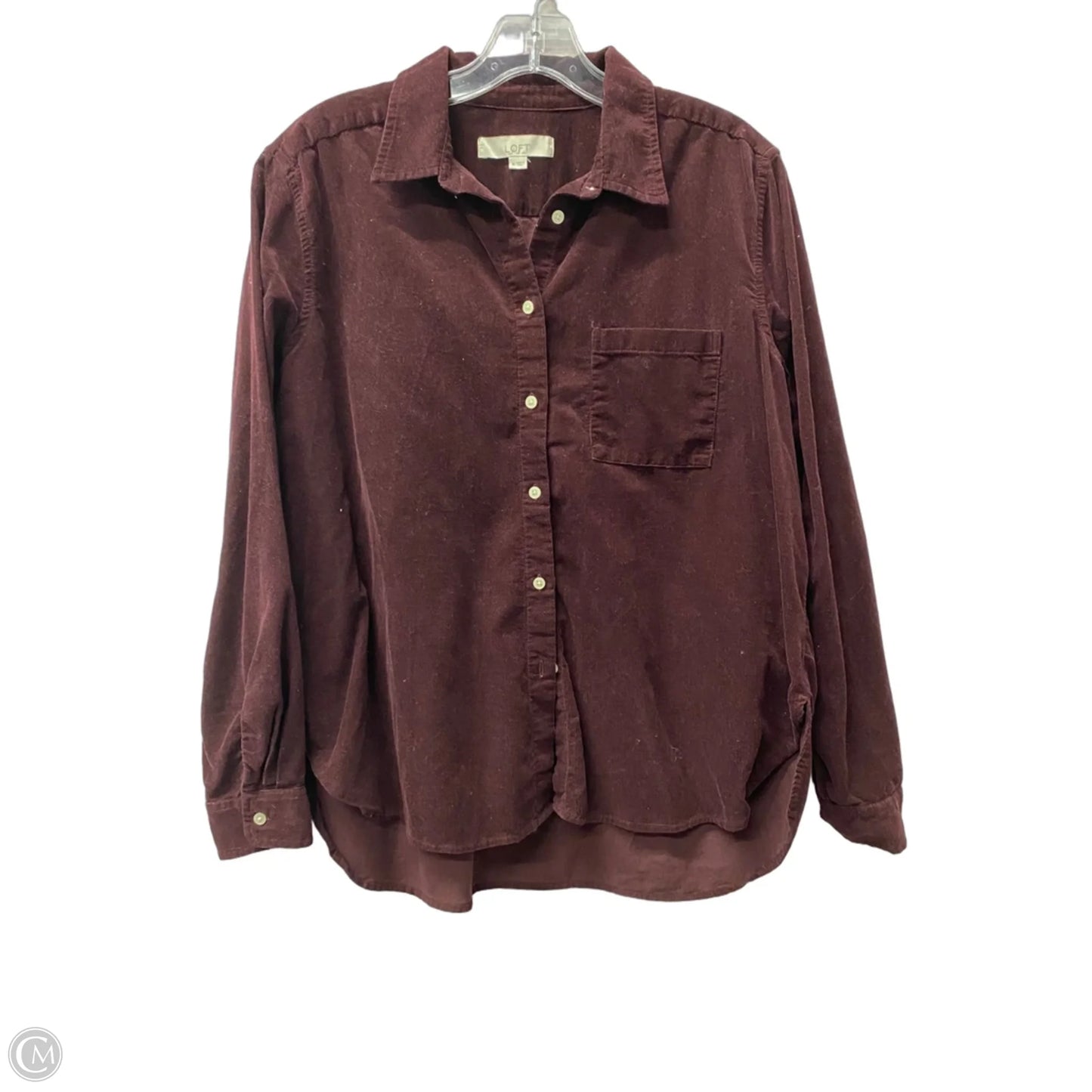 Jacket Shirt By Loft In Purple, Size: M