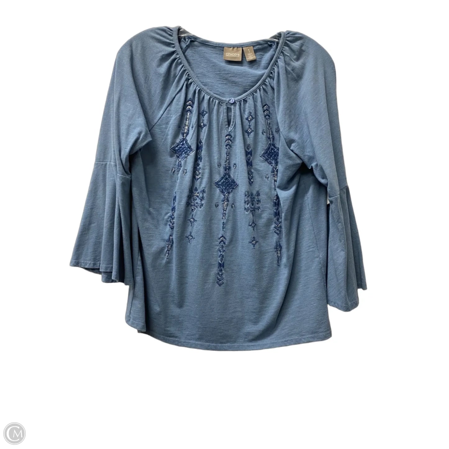 Top Long Sleeve By Chicos In Blue, Size: M