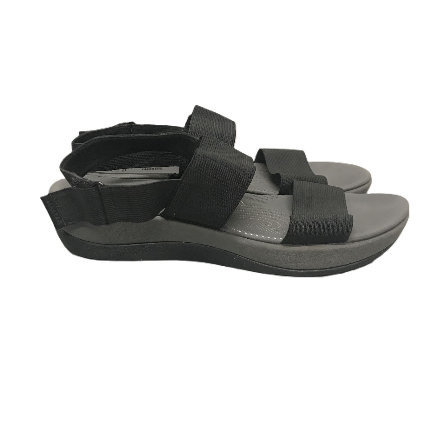 Grey Sandals Flats By Clarks, Size: 7.5