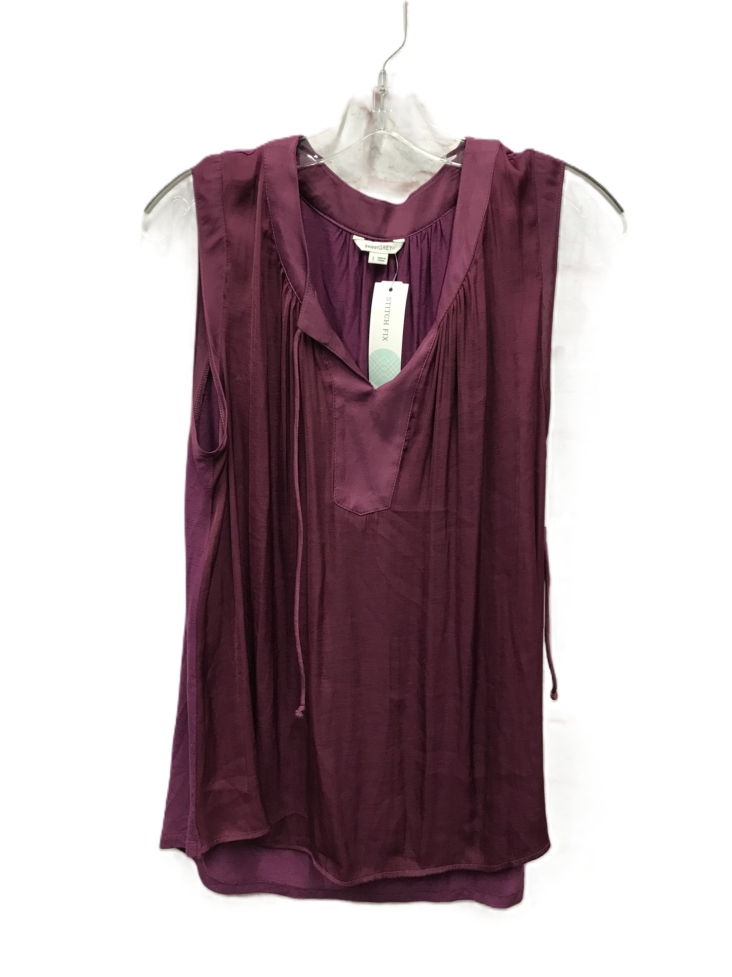 Purple Top Sleeveless By Sweetgrey, Size: L