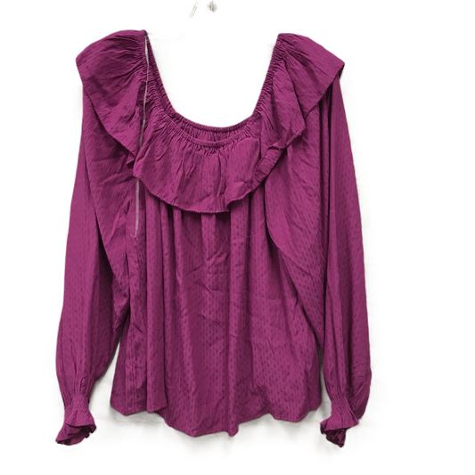 Purple Top Long Sleeve By Knox Rose, Size: S