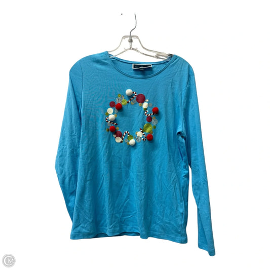 Top Long Sleeve By Karen Scott In Blue, Size: M