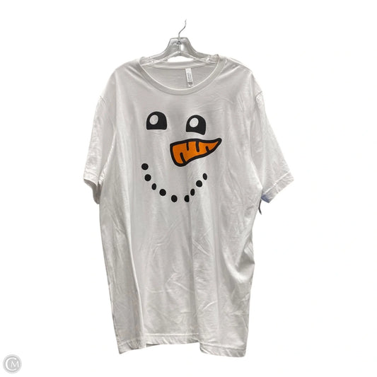 Top Short Sleeve By Bella + Canvas In White, Size: 2x