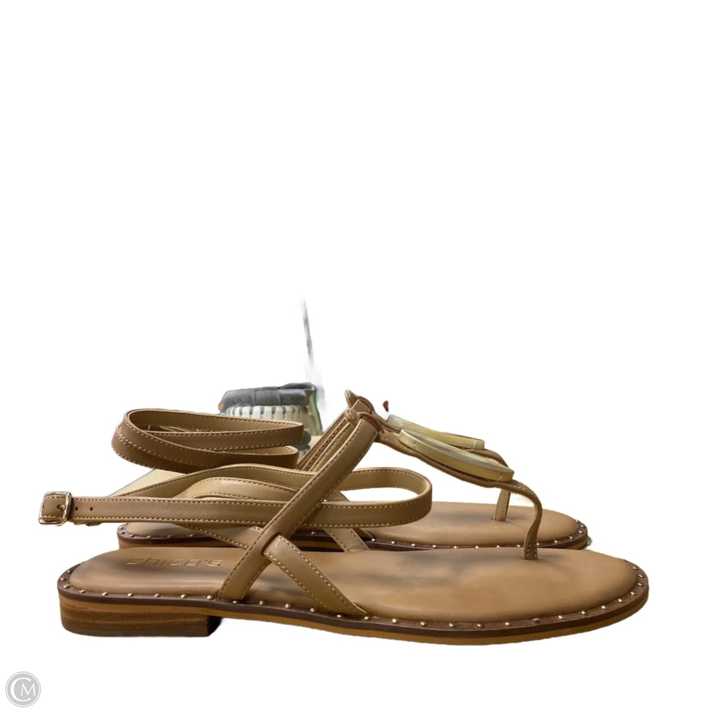 Sandals Flats By Chicos In Tan, Size: 9