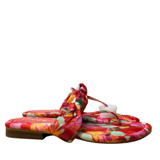 Sandals Flats By Chicos In Multi-colored, Size: 9